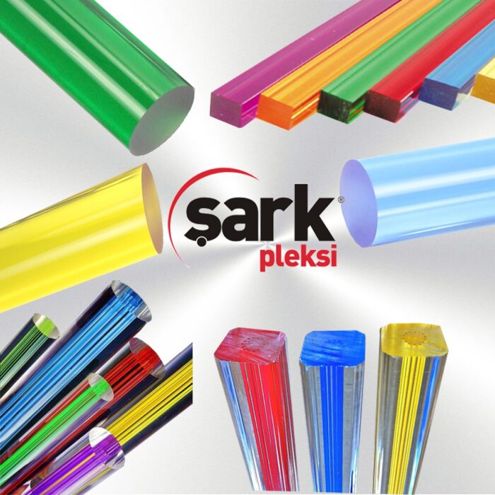 Pleksiglass Renkli Çizgili Çubuklar